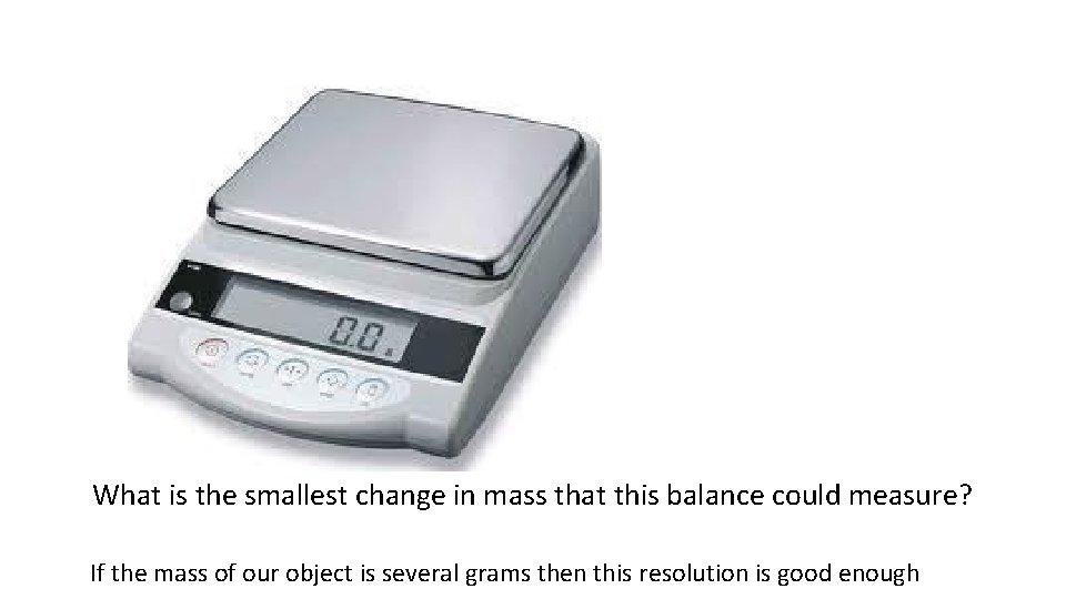 What is the smallest change in mass that this balance could measure? If the
