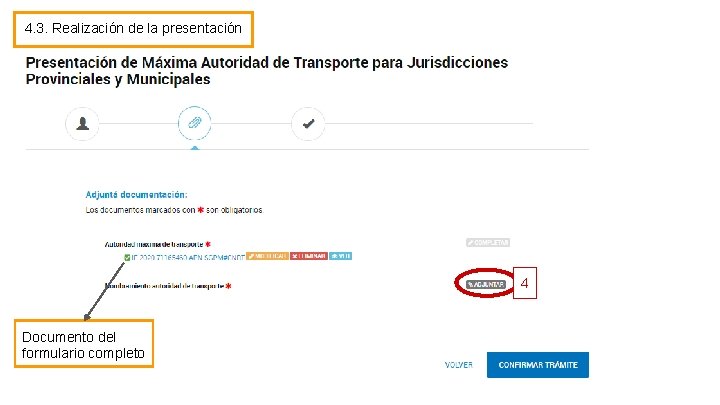 4. 3. Realización de la presentación 4 Documento del formulario completo 