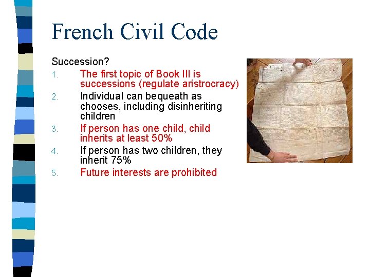 French Civil Code Succession? 1. The first topic of Book III is successions (regulate