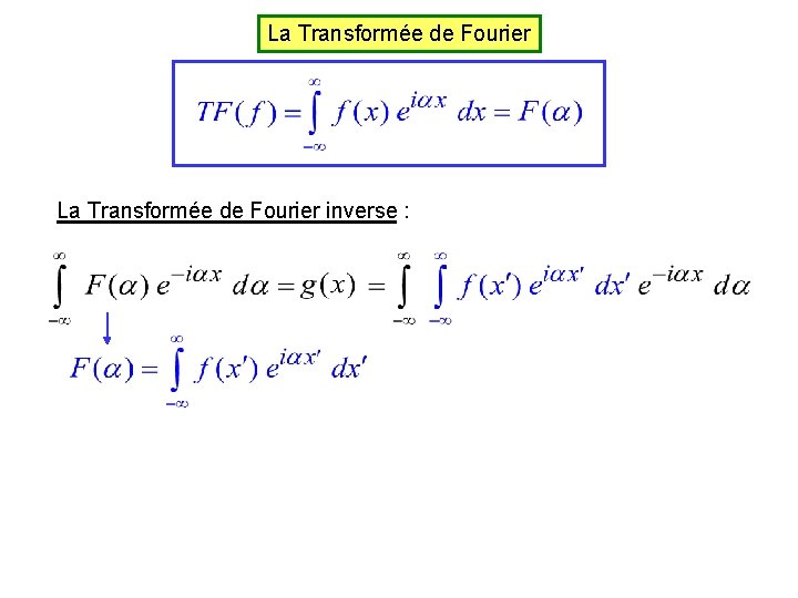 La Transformée de Fourier inverse : 