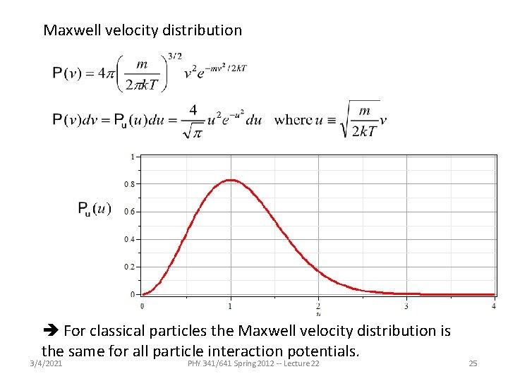 Maxwell velocity distribution For classical particles the Maxwell velocity distribution is the same for Maxwell velocity distribution For classical particles the Maxwell velocity distribution is the same for