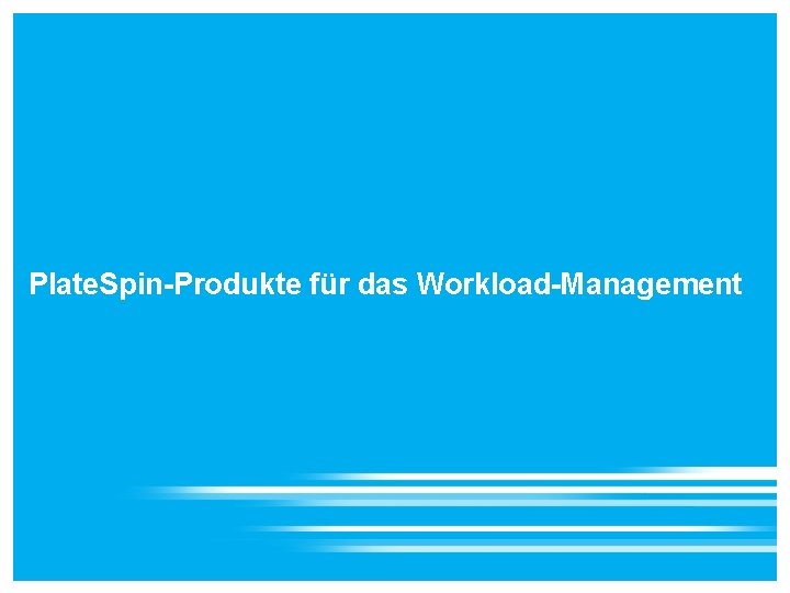  Plate. Spin-Produkte für das Workload-Management 18 © Novell, Inc. Alle Rechte vorbehalten. 