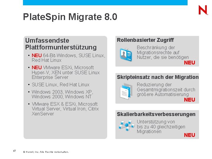  Plate. Spin Migrate 8. 0 Umfassendste Plattformunterstützung • NEU 64 -Bit-Windows, SUSE Linux,