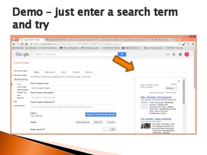Demo – just enter a search term and try 