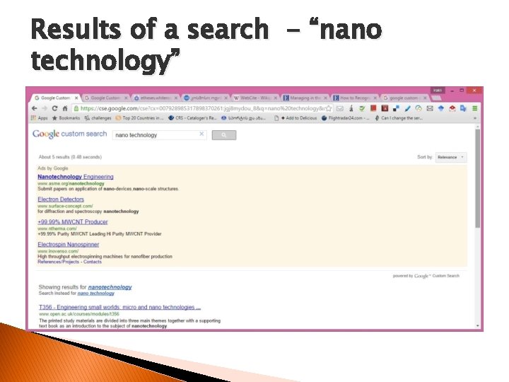 Results of a search - “nano technology” 