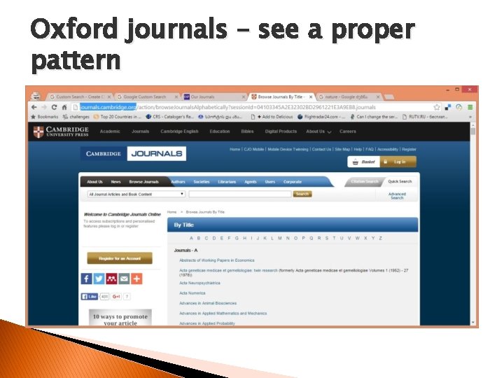 Oxford journals – see a proper pattern 