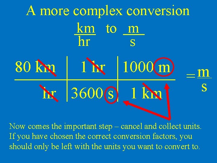 A more complex conversion km to m hr s 80 km 1 hr 1000