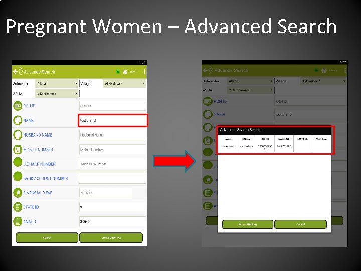 Pregnant Women – Advanced Search 