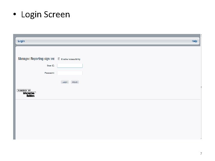 • Login Screen 7 