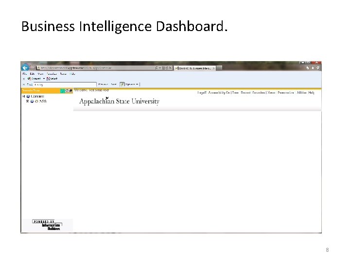 Business Intelligence Dashboard. 8 