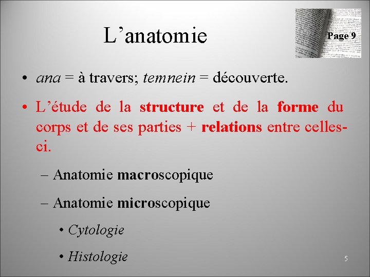 Anatomie physiologie niveaux dorganisation du vivant 1 Cur