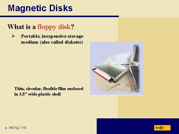 Magnetic Disks What is a floppy disk? Ø Portable, inexpensive storage medium (also called