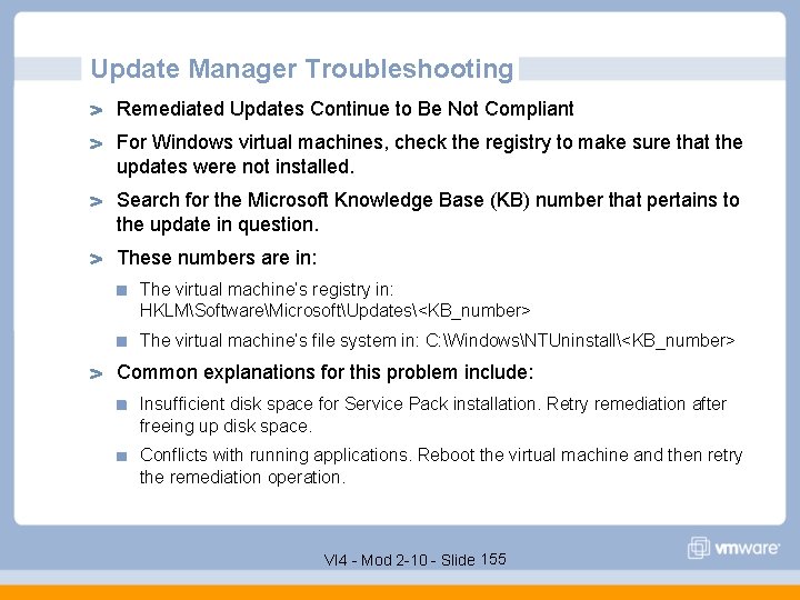 Update Manager Troubleshooting Remediated Updates Continue to Be Not Compliant For Windows virtual machines,