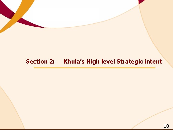 Section 2: Khula’s High level Strategic intent 10 Section 2: Khula’s High level Strategic intent 10
