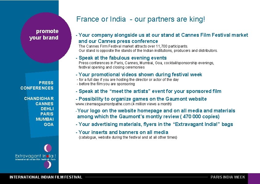 France or India - our partners are king! promote your brand - Your company