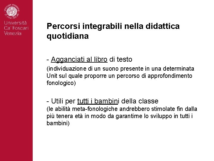 Percorsi integrabili nella didattica quotidiana - Agganciati al libro di testo (individuazione di un