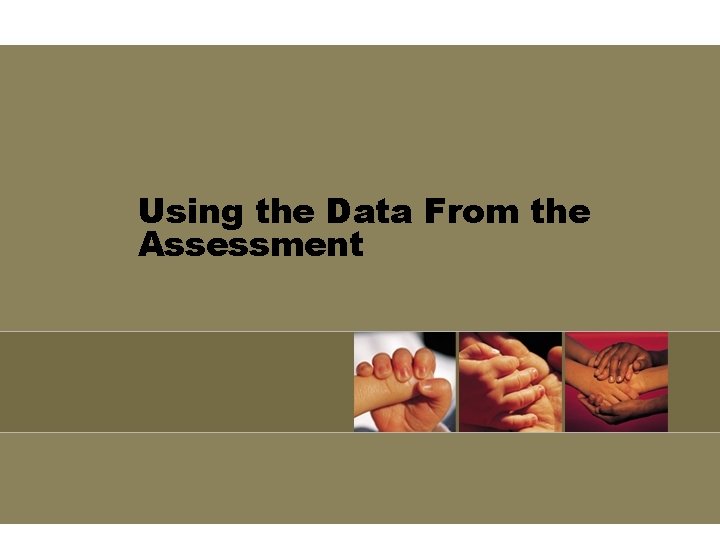 Using the Data From the Assessment Using the Data From the Assessment
