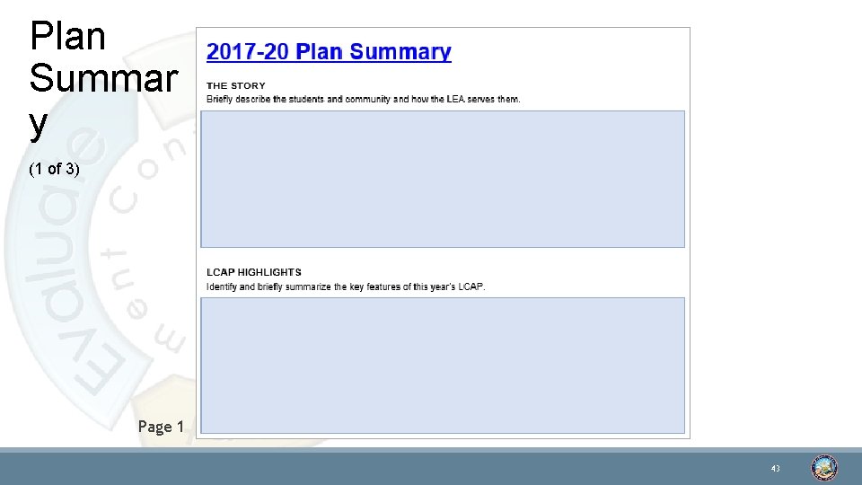 Plan Summar y (1 of 3) Page 1 43 