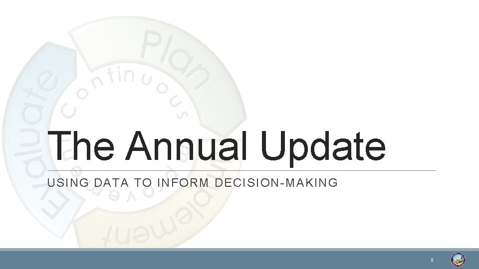 The Annual Update USING DATA TO INFORM DECISION-MAKING 8 
