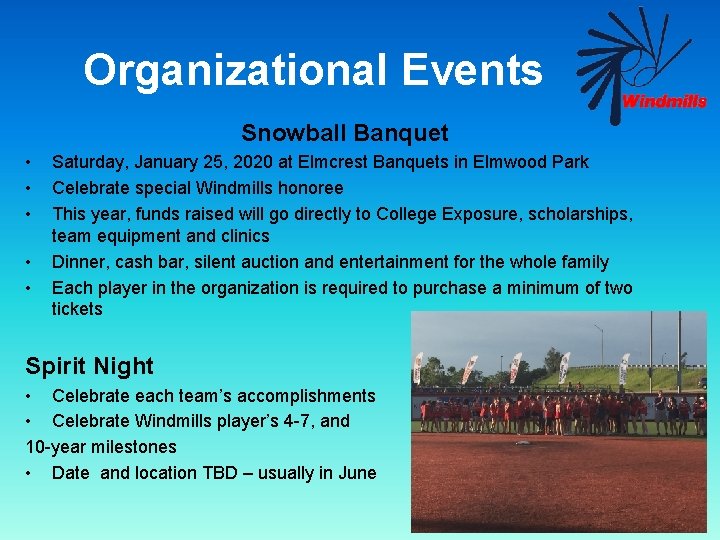 Organizational Events Snowball Banquet • • • Saturday, January 25, 2020 at Elmcrest Banquets
