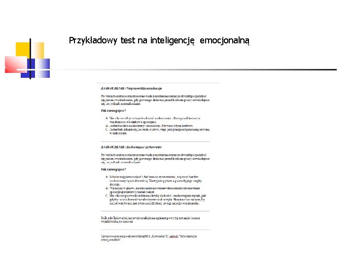 Przykładowy test na inteligencję emocjonalną 