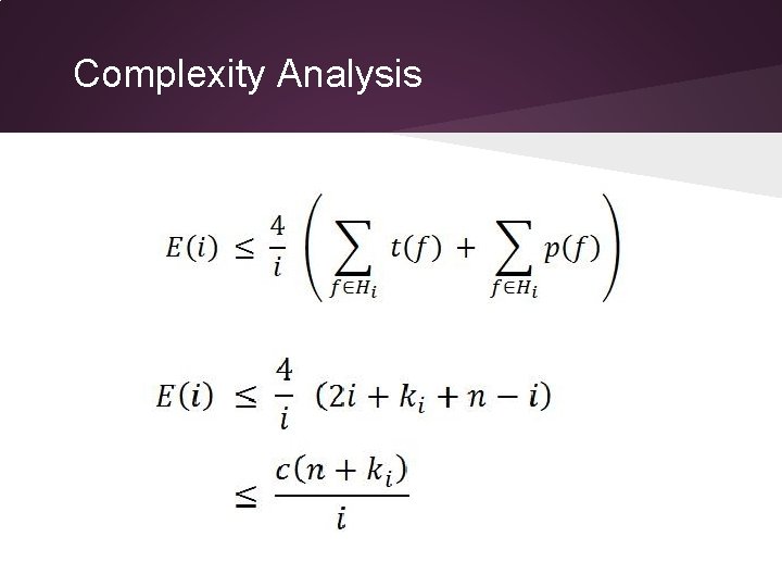 Complexity Analysis 