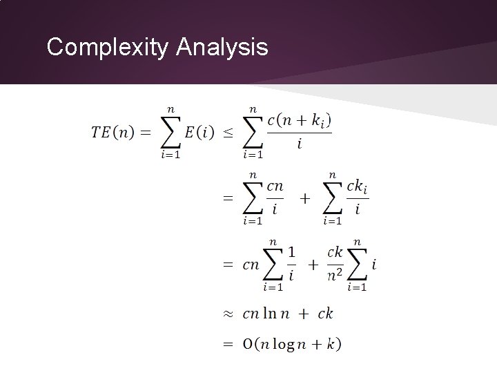 Complexity Analysis 