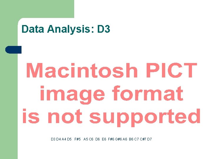 Data Analysis: D 3 D 4 A 4 D 5 F#5 A 5 C