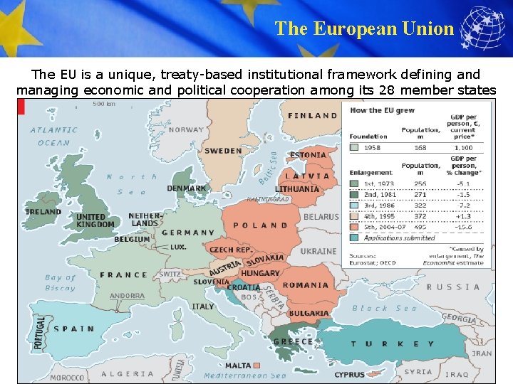 The European Union The EU is a unique, treaty-based institutional framework defining and managing