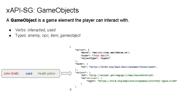 x. API-SG: Game. Objects A Game. Object is a game element the player can