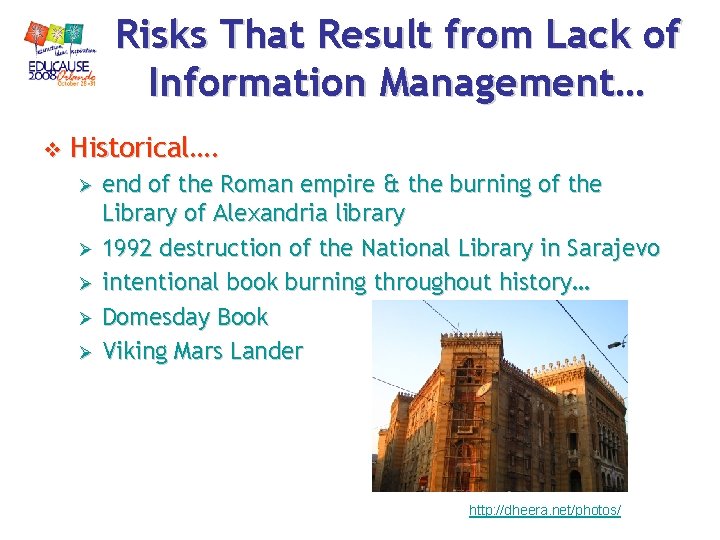 Risks That Result from Lack of Information Management… v Historical…. end of the Roman Risks That Result from Lack of Information Management… v Historical…. end of the Roman