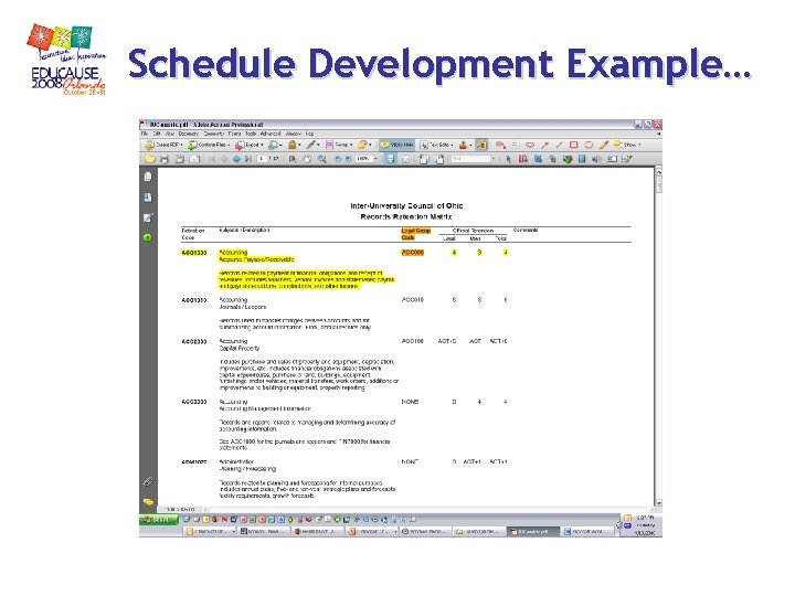 Schedule Development Example… Schedule Development Example…