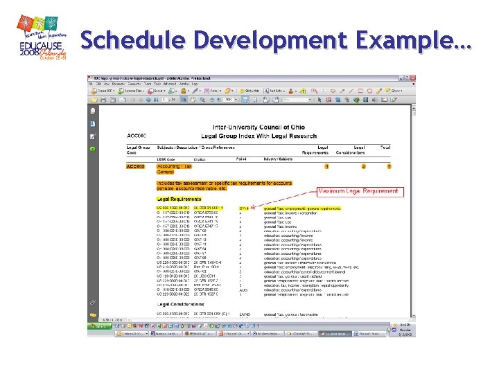 Schedule Development Example… Schedule Development Example…