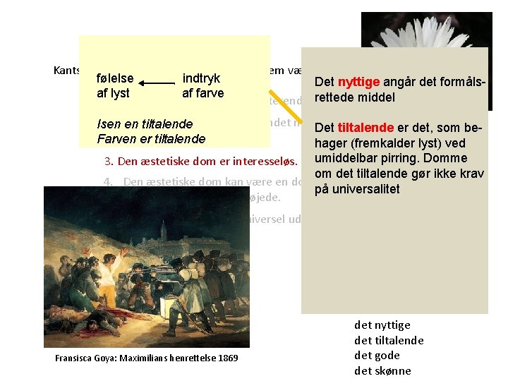Kants æstetiske dom er karakteriseret af fem væsenstræk: følelse indtryk Det nyttige angår det Kants æstetiske dom er karakteriseret af fem væsenstræk: følelse indtryk Det nyttige angår det