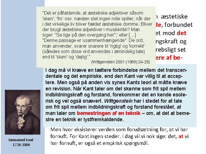 ”Det er påfaldende, at æstetiske adjektiver såsom Opsummering og ingen perspektivering: Den æstetiske 'skøn', ”Det er påfaldende, at æstetiske adjektiver såsom Opsummering og ingen perspektivering: Den æstetiske 'skøn',