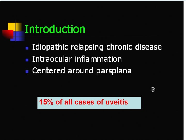 15% of all cases of uveitis 