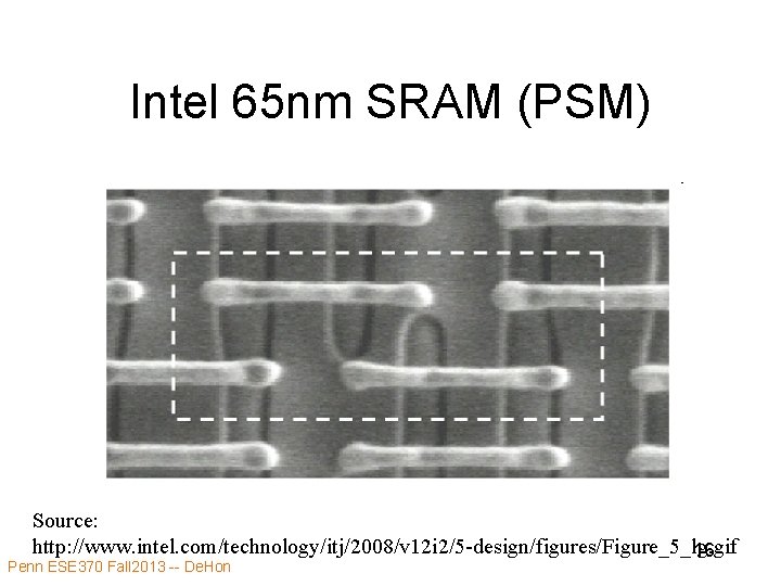 Intel 65 nm SRAM (PSM) Source: http: //www. intel. com/technology/itj/2008/v 12 i 2/5 -design/figures/Figure_5_lg.