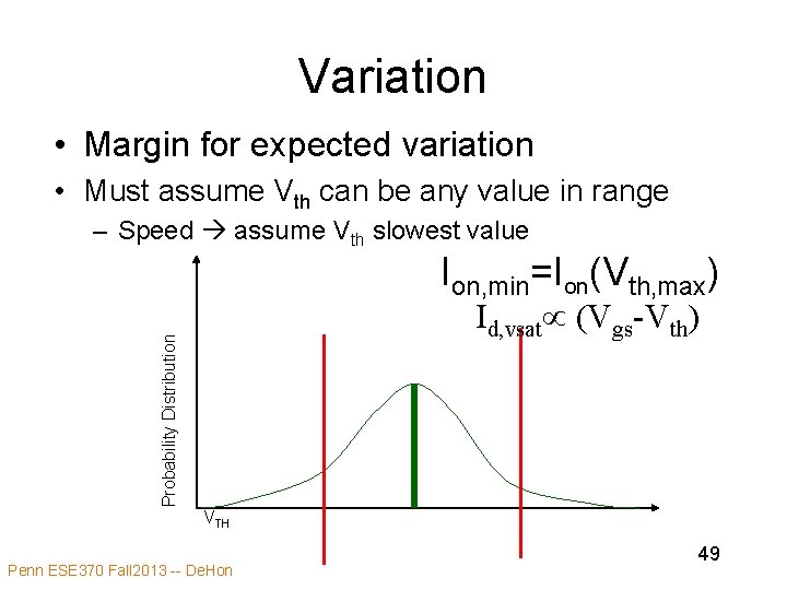 Variation • Margin for expected variation • Must assume Vth can be any value