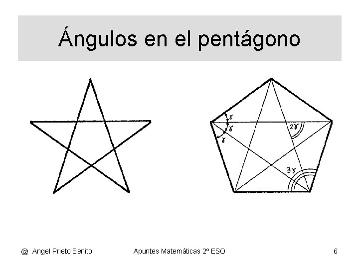 Ángulos en el pentágono @ Angel Prieto Benito Apuntes Matemáticas 2º ESO 6 