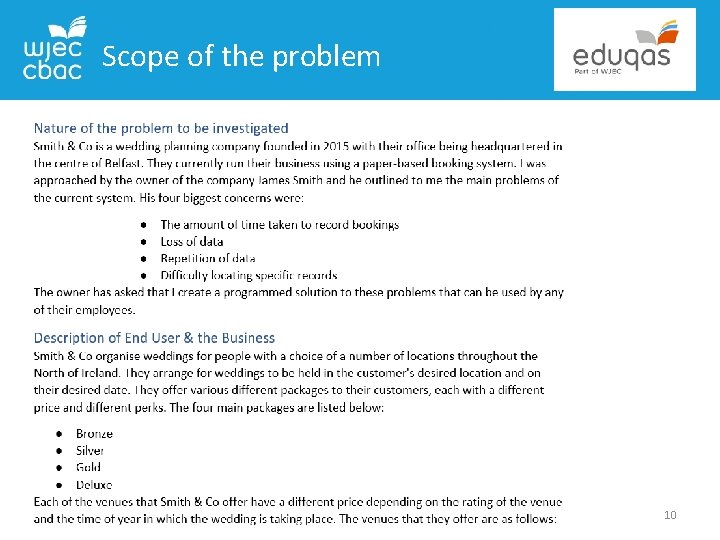 Scope of the problem 10 