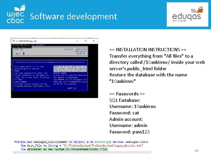 Software development == INSTALLATION INSTRUCTIONS == Transfer everything from "All files" to a directory