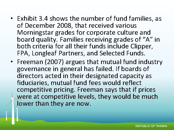  • Exhibit 3. 4 shows the number of fund families, as of December