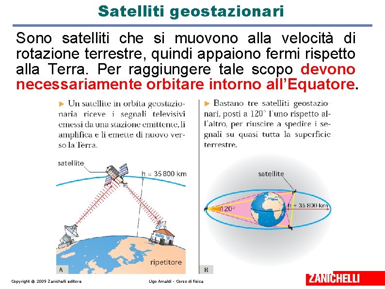 Satelliti geostazionari Sono satelliti che si muovono alla velocità di rotazione terrestre, quindi appaiono