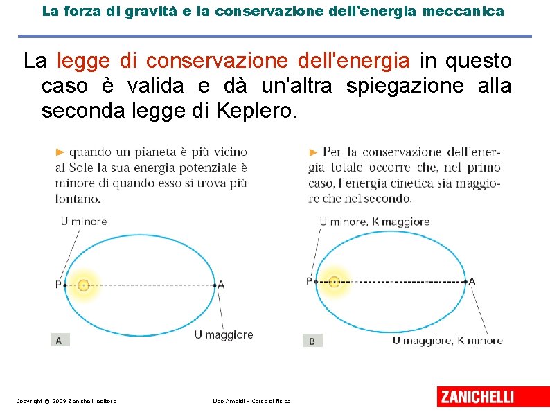 La forza di gravità e la conservazione dell'energia meccanica La legge di conservazione dell'energia