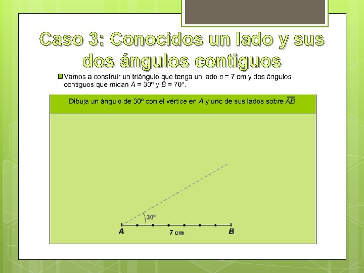 Caso 3: Conocidos un lado y sus dos ángulos contiguos 