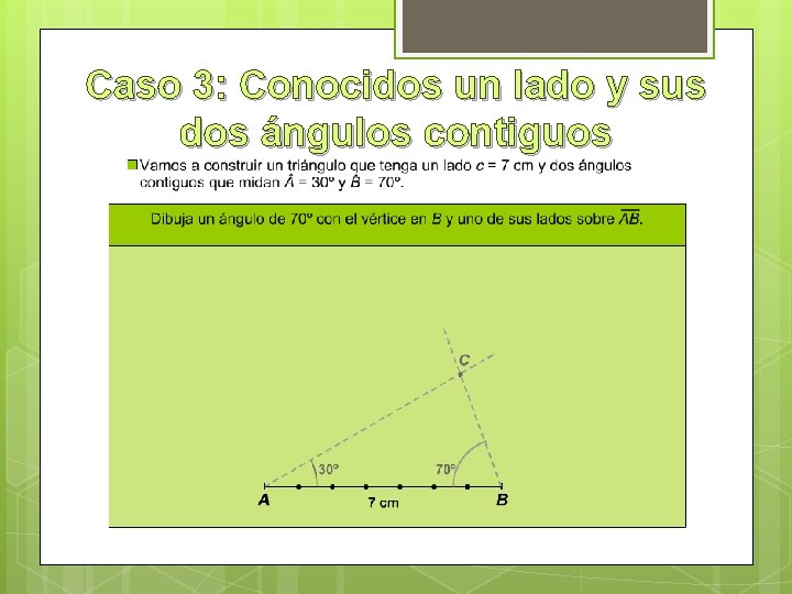 Caso 3: Conocidos un lado y sus dos ángulos contiguos 