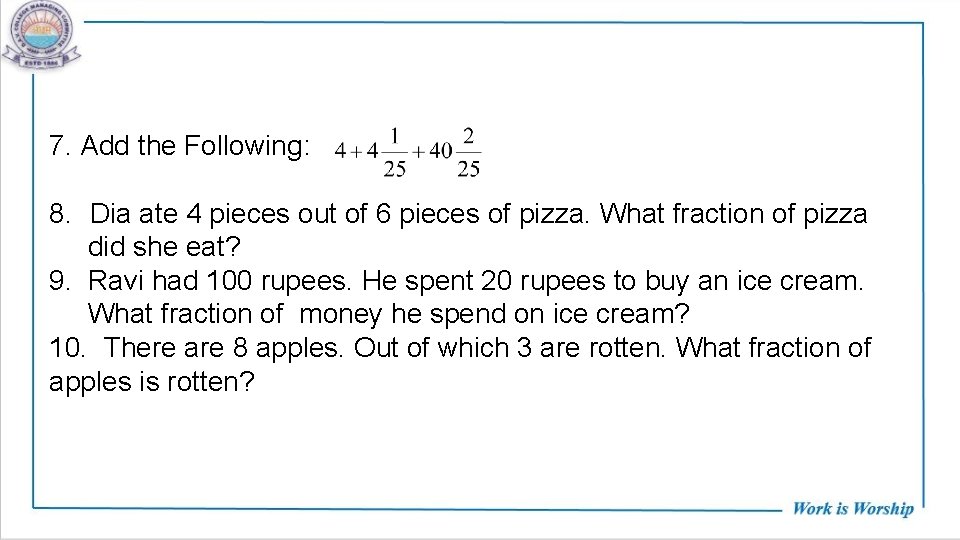 Mathematicsclassiv Chapter Fractions Book Link Std Iv Chapter