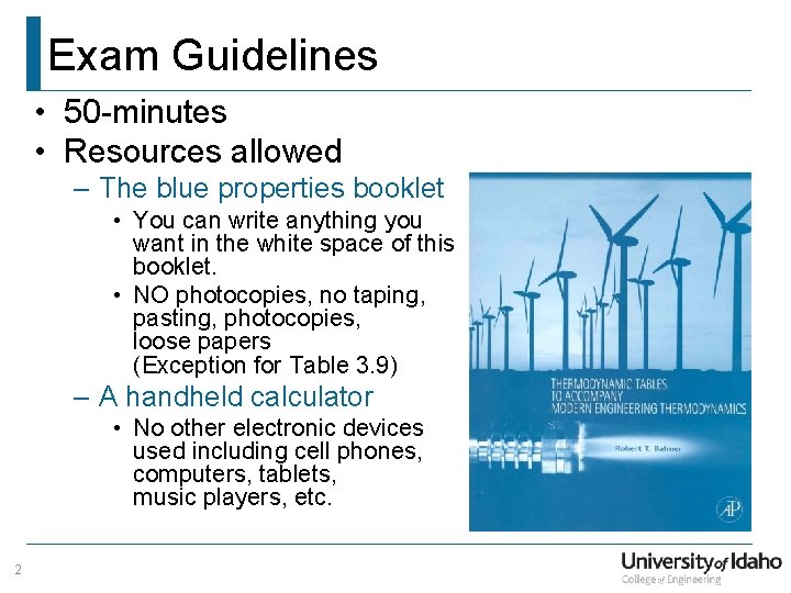 Exam Guidelines • 50 -minutes • Resources allowed – The blue properties booklet •