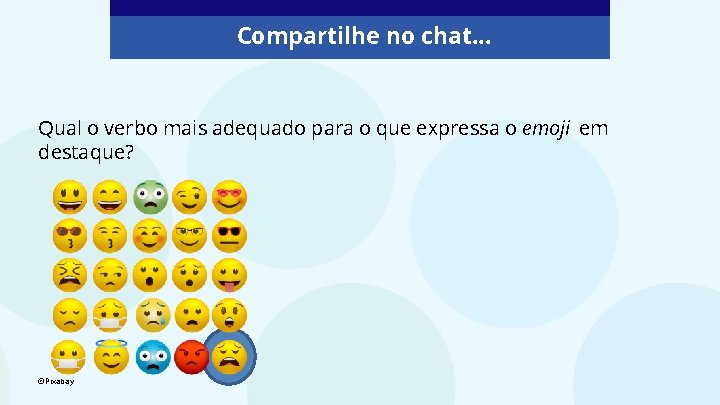 Compartilhe no chat. . . Qual o verbo mais adequado para o que expressa