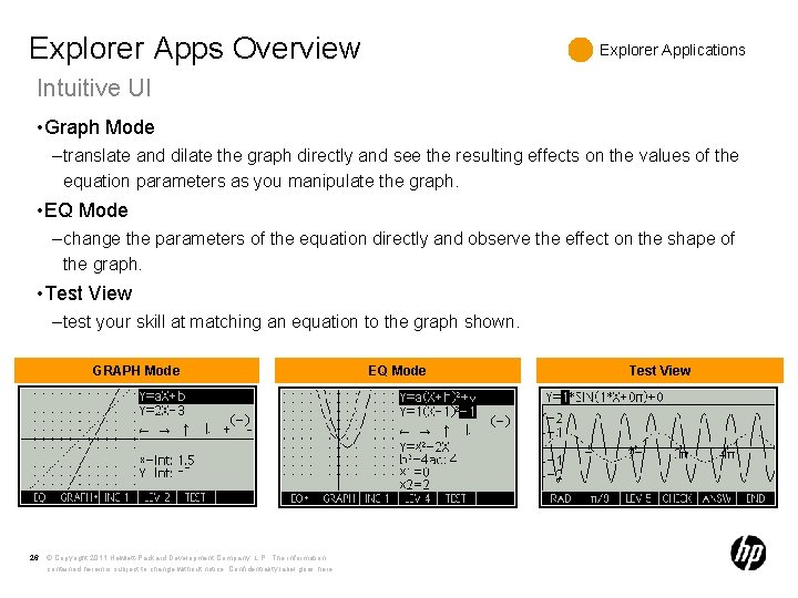 Explorer Apps Overview Explorer Applications Intuitive UI • Graph Mode – translate and dilate